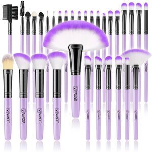 Vander 32pcs Purple Professional Premium Synthetic Makeup Brushes Set With Case